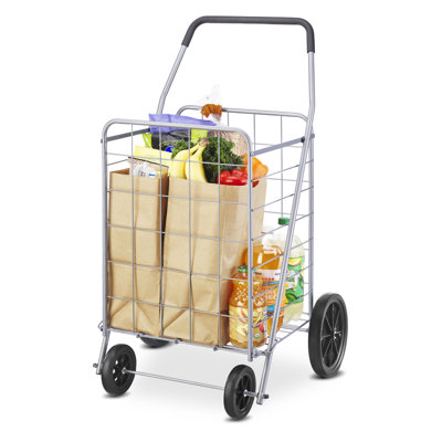 Chariot utilitaire roulant de luxe Whitmor - très grand - gris