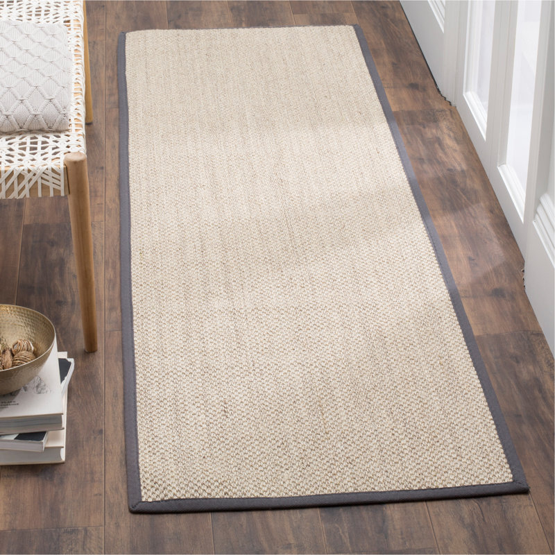 Tapis marbre sisal / gris foncé, Tapis de couloir 2 pi 6 po x 6 pi