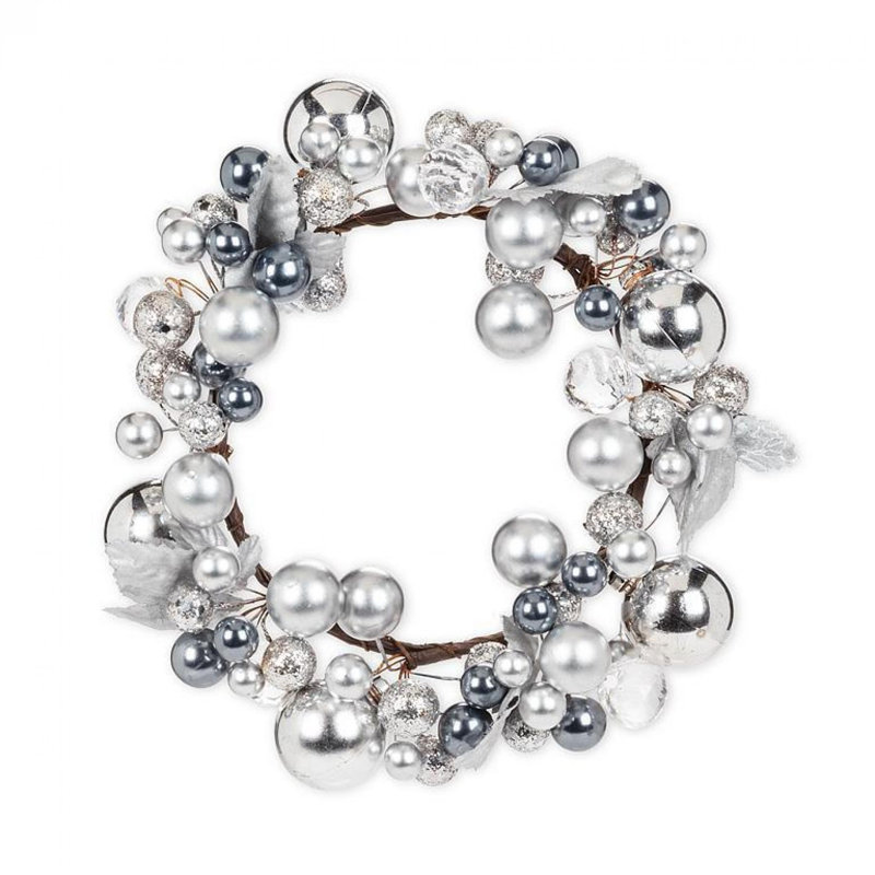 Anneau de bougie perlé, Argent