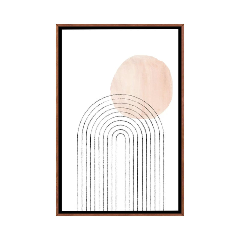 Rainbow and Neutral Sun - reproduction d'art, Toile avec cadre en bois brun classique, H 40 po x l 26 po x P 1,5 po
