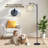 Arc Floor Lamp Pastel Planets Stars Whimsical Space Galaxy Soft Watercolor Style Floor Lamps with Remote LED Lights Adjustable Lamp Shades Tall Standing Lamps for Reading Office Living Room
