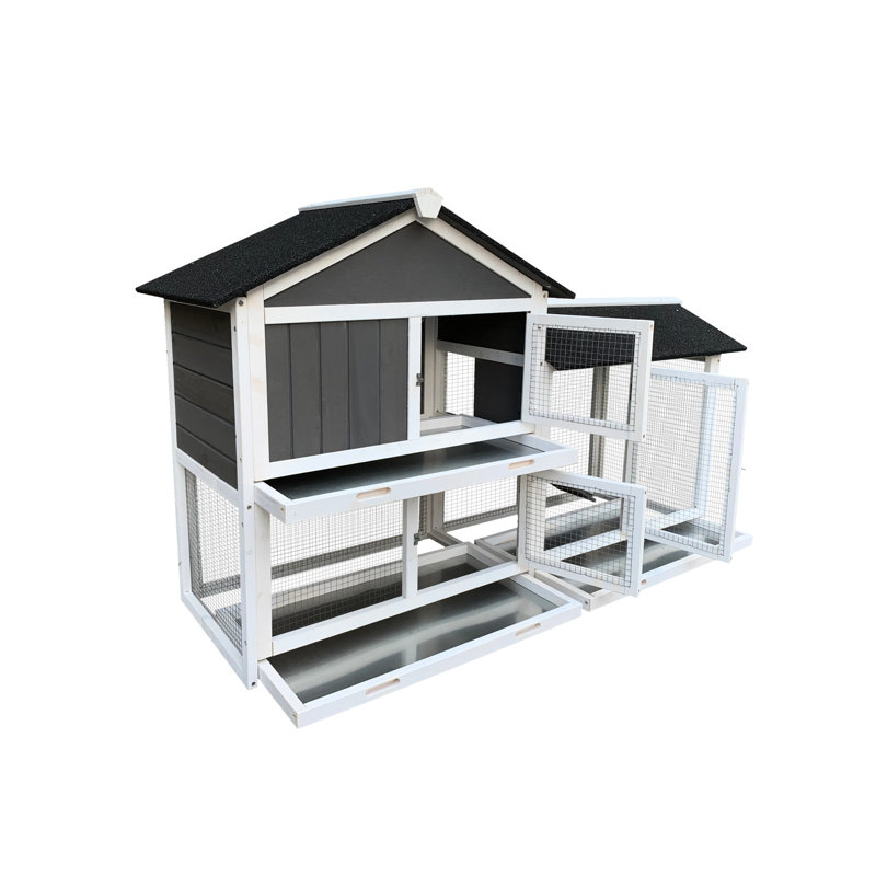 Cage à lapins d'extérieur avec fonction et plateau amovible pratique pour les petits animaux