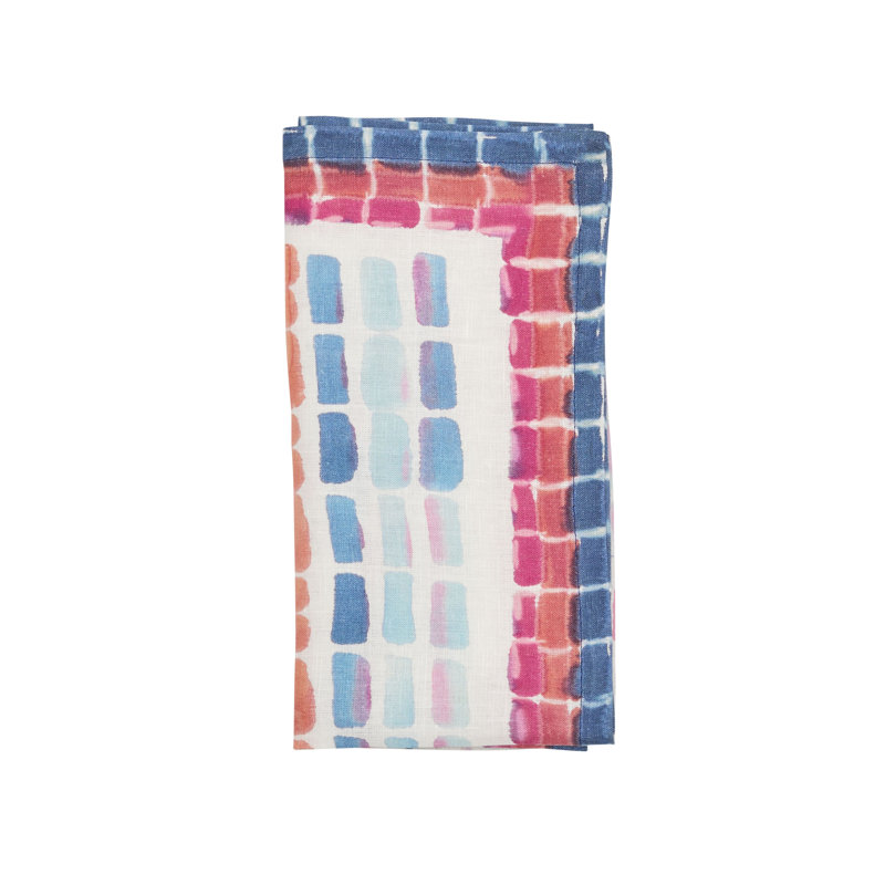 Kaleidoscope Napkin in Blue/Orange/Red
