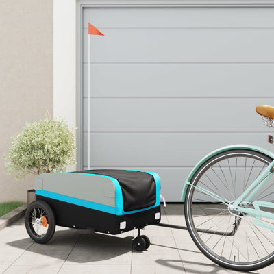 Vidaxl Bike Trailer Black And Yellow 99.2 Lb Iron