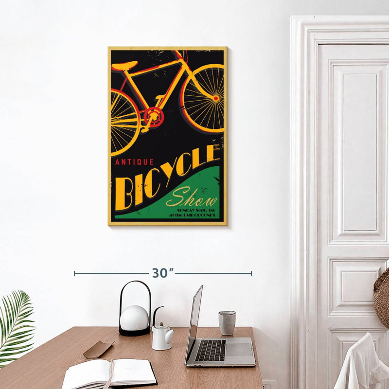 Affiche rétro de bicyclette, H 30 po x l 20 po