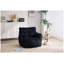 Fauteuil à billes moderne en velours côtelé avec rembourrage en mousse à mémoire de forme, noir