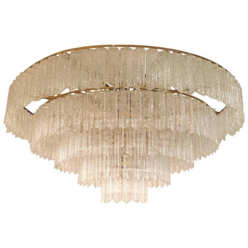 Lustre Murano Grand Tronchi, Argent antique, H 18 po x l 22 po x P 22 po, Transparent texturé