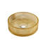 Vasque à poser ronde en verre cristal SONNY 14,17 po, couleur or pâle - Sans robinet ni bonde