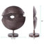 Sculpture ronde Berken en fonte d'aluminium à finition bronze