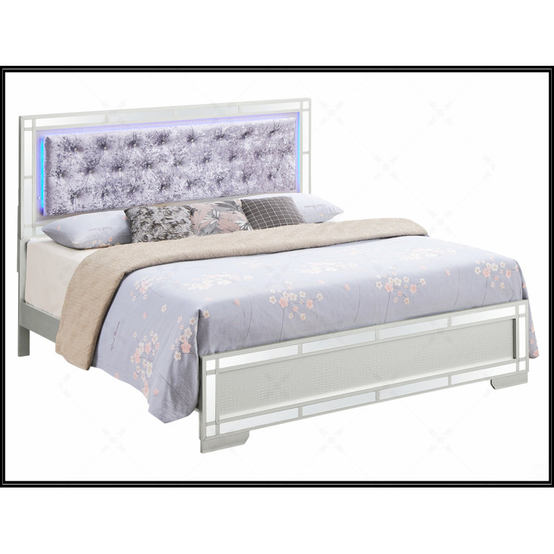 Elegant Silver Champagne Glam Bed