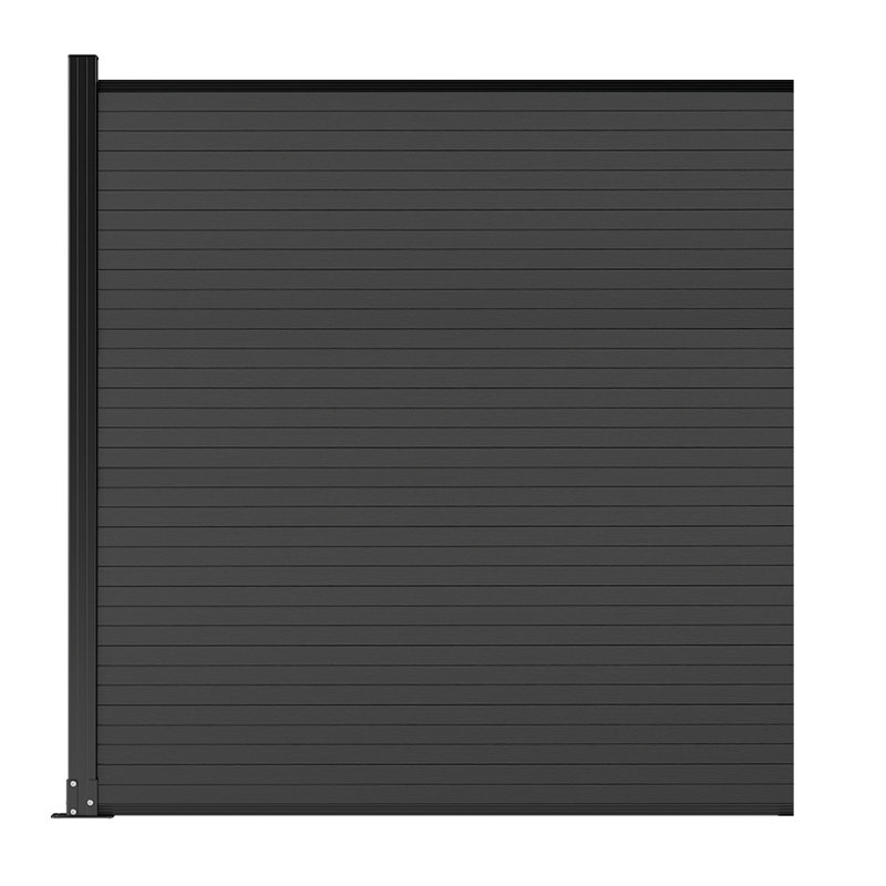 Clôture d'intimité en composite résistante au vent de 6,2 pi H avec poteau pour patio, cour arrière, jardin, Noir, 1