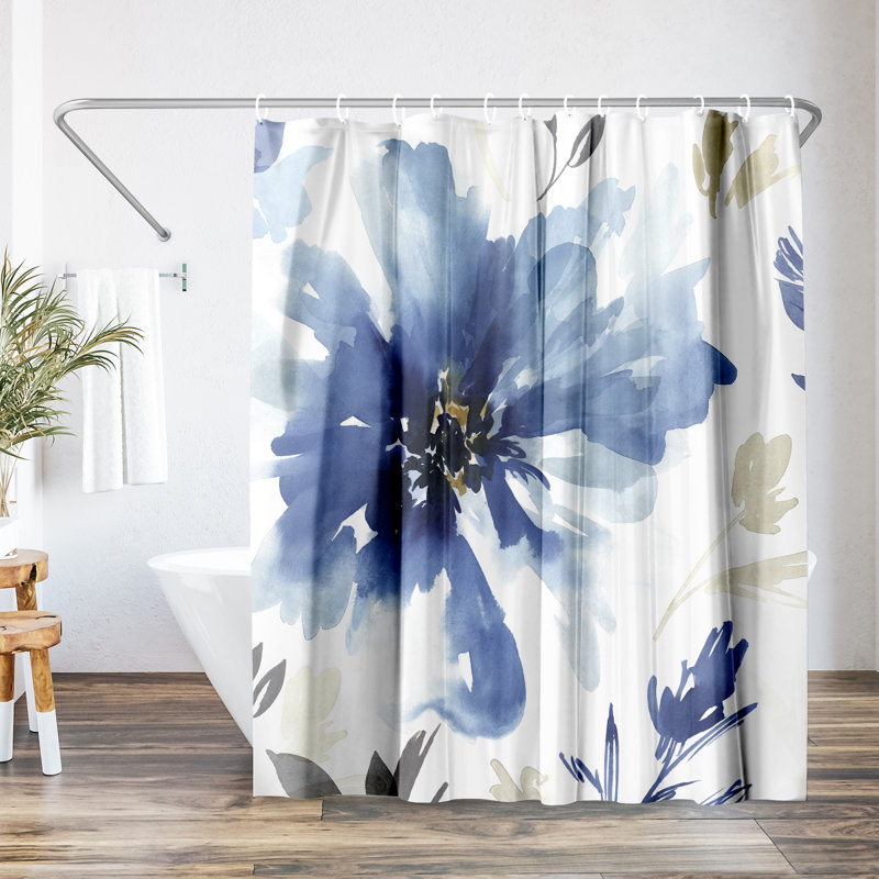 Rideau de douche Finesse par PI Creative Art, Indigo