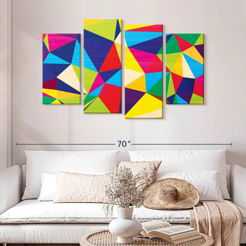Abstrait géométrique sans soudure V, H 32 po x l 52 po