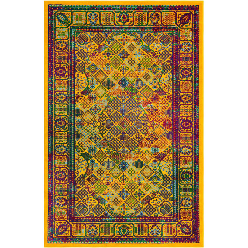 Mylasha Abstract Indoor Rug, Rectangle 5'3" x 8'
