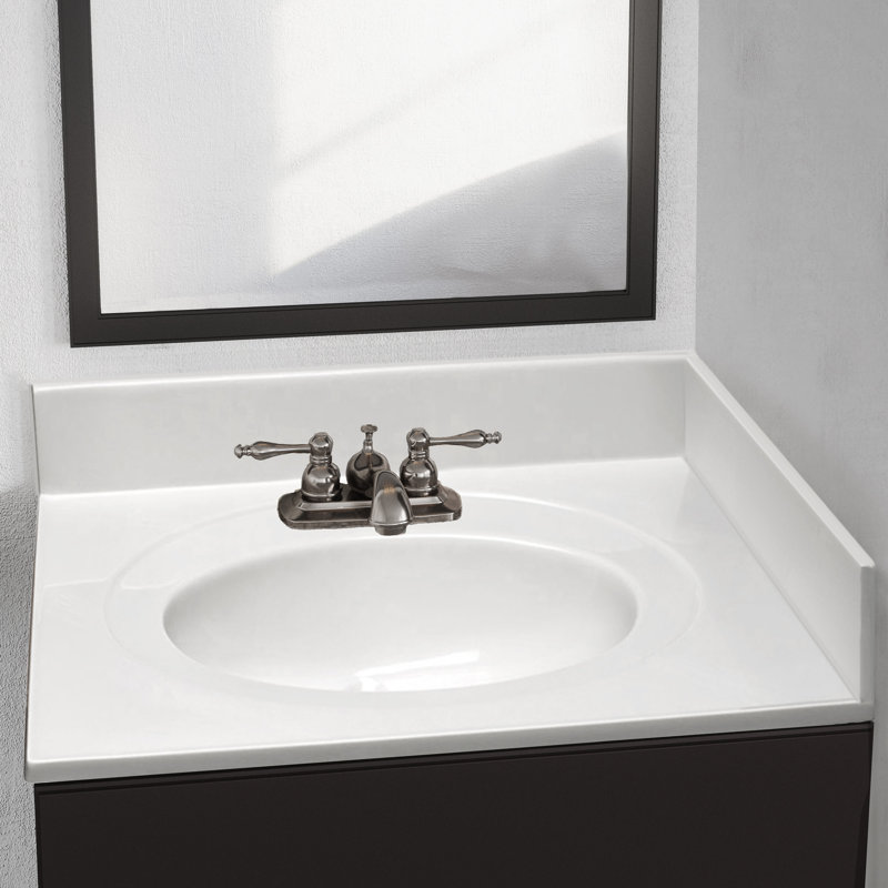 18.3 Inch Universal Cultured Marble Side Splash, Solid White
