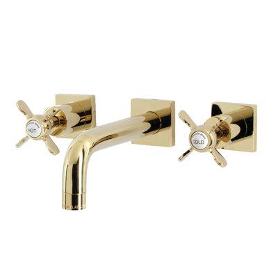 Kingston Brass Concord Two-Handle 3-Hole Wall Mount Bathroom Faucet