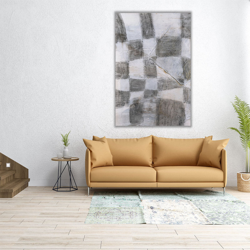«Rustic Textile II Black and White», reproduction d'art sur toile, H 18 po x l 12 po