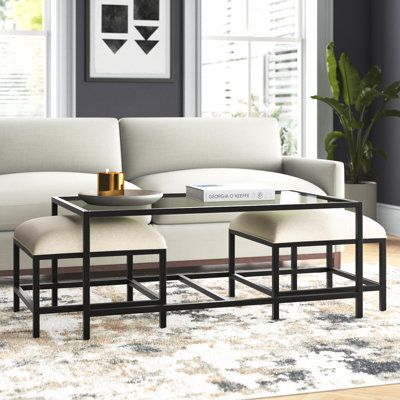 Vivanco Glass Top Nesting Coffee Table