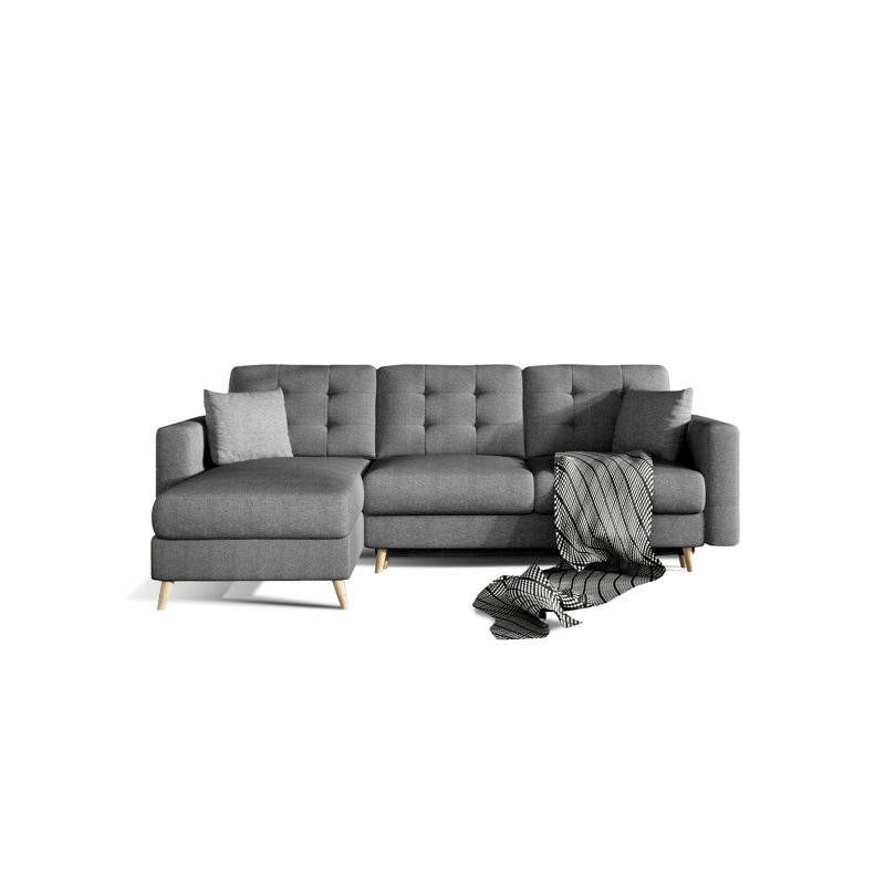 Darden 3 Seater Faux Leather Sofa Bed, Grey