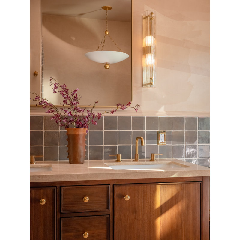 Prospect Park 2 Light Wall Sconce, Aged Brass