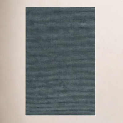 Guiness Blue Hand-Loomed Wool Rug