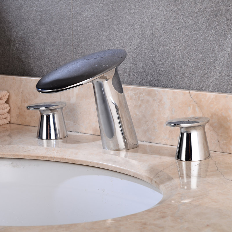 Widespread 2-handle Bathroom Faucet with Drain Assembly, Chrome