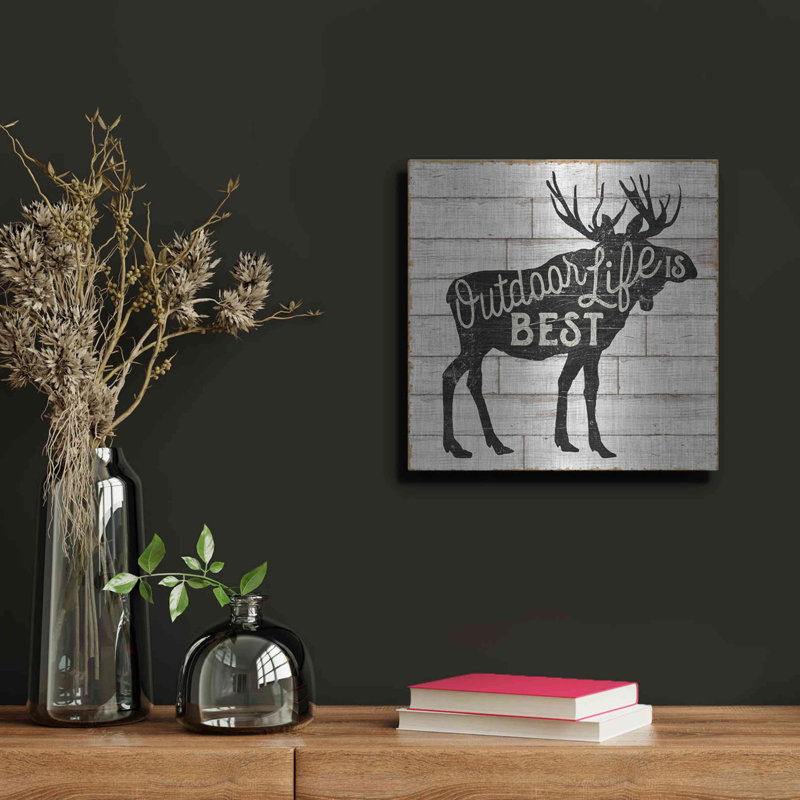 Loon Peak® «Lake Lodge I» par Sue Schlabach, art mural en métal, H 12 po x l 12 po
