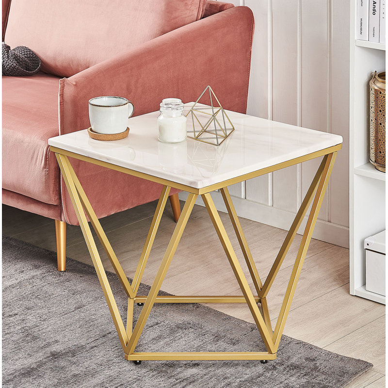 Susannah Frame End Table, White