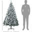 Arbre de Noël de 6 pi avec feuilles en plastique et 607 branches, et option ignifuge 607 élégante, blanc chaud