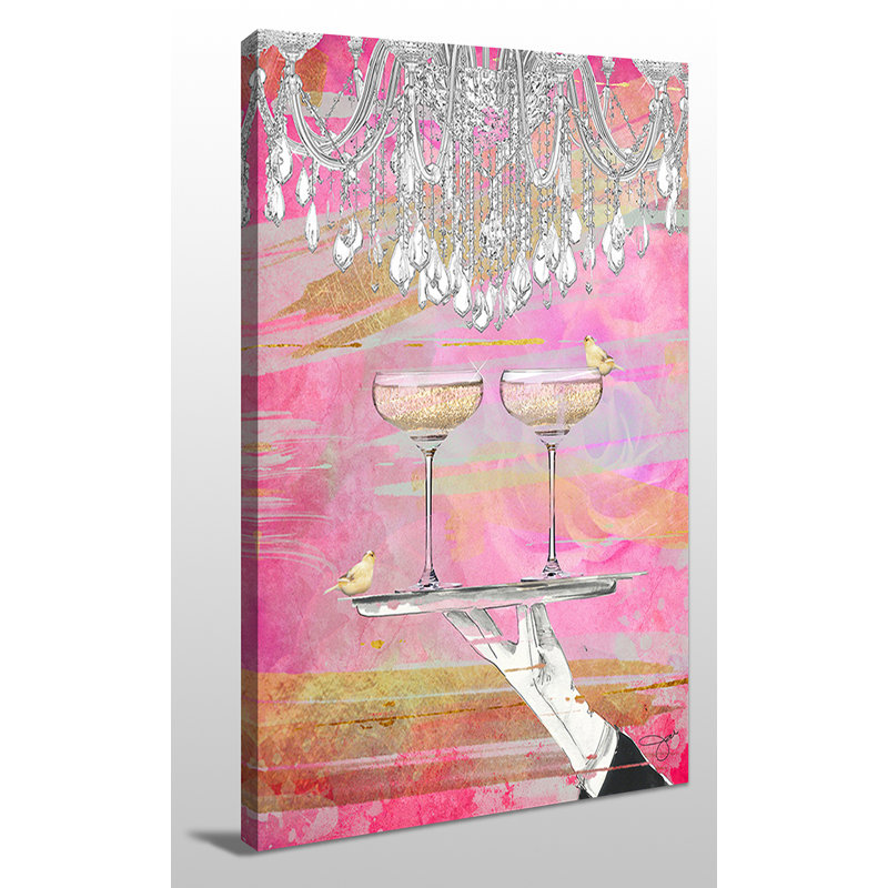 « bravos » par par jodi, impression sur toile tendue rose, H 60 po x l 36 po x P 1,5 po