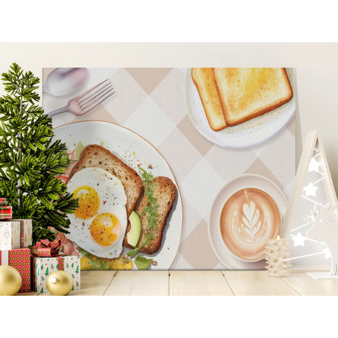 Morning Brunch Flat Lay Canvas Print