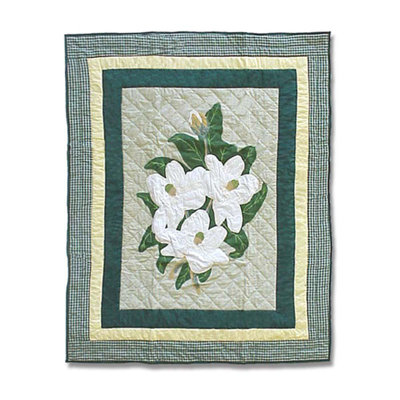 Magnolia Blossoms Quilted Throw Blanket