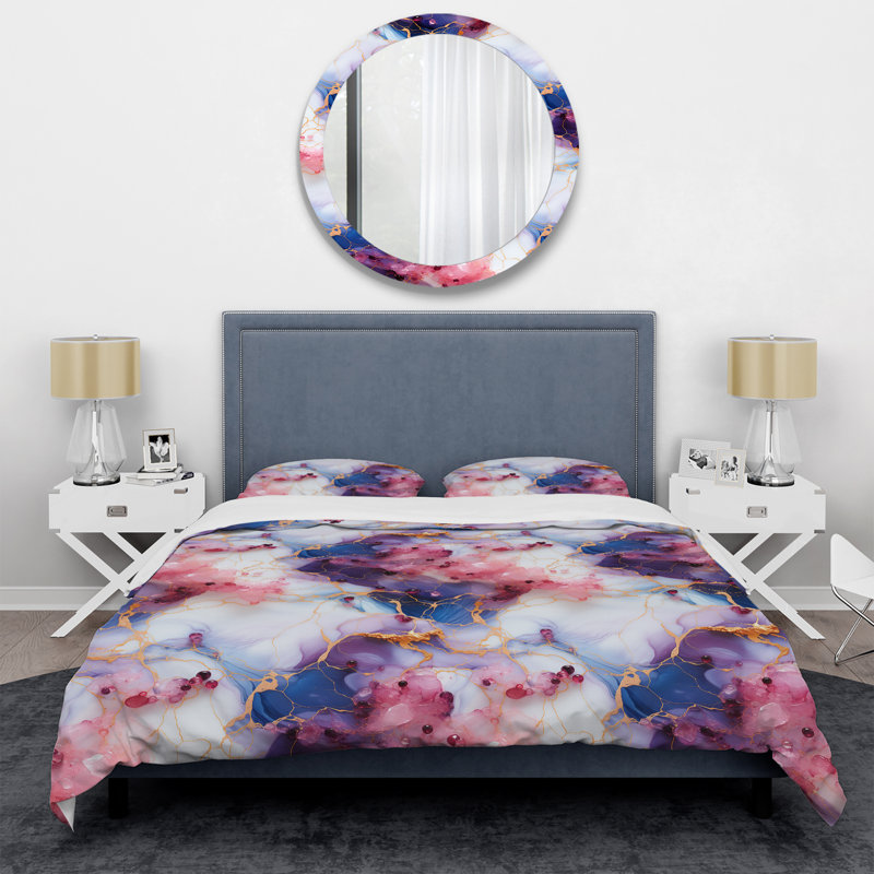 Fantasy Marble Pattern I Marble Duvet Cover, Twin Duvet Cover + 1 Standard Sham