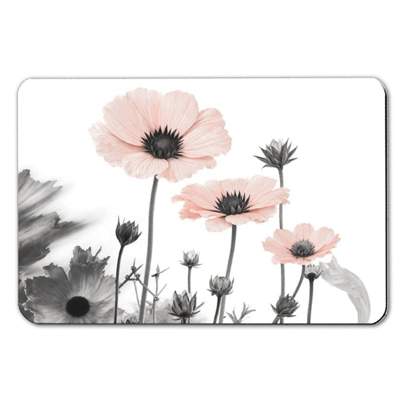 Tapis de bain floral pastel doux - 16 x 24