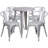 Cordele 24'' Round Metal Indoor-Outdoor Table Set with 4 Arm Chairs-24678672-24678675