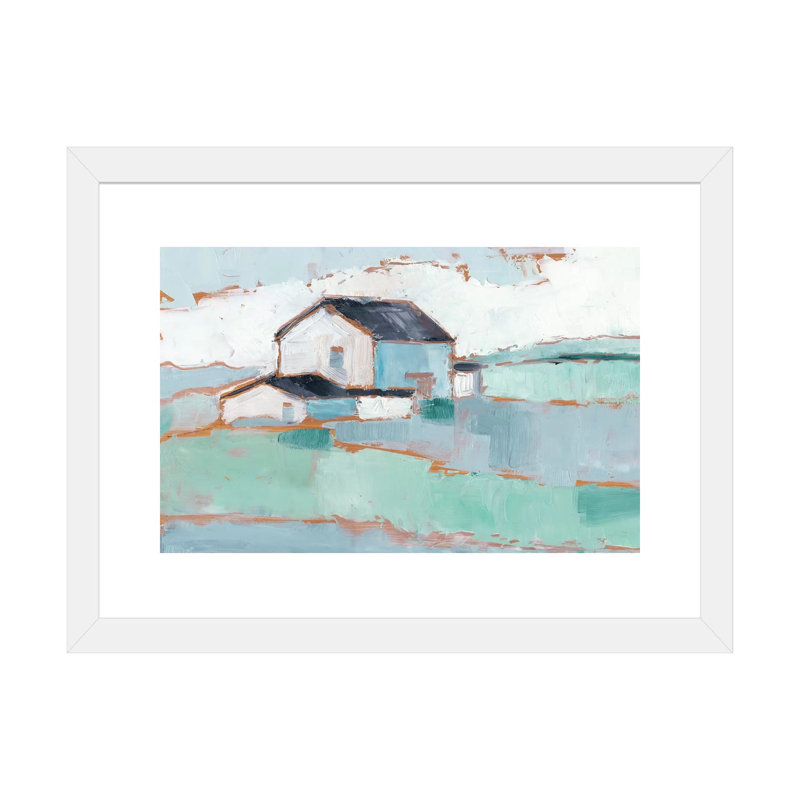 «Farm Ridge II» par Ethan Harper - reproduction d'art sur toile tendue, H 24 po x l 32 po x P 1 po, Blanc