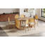Ensemble de table de salle à manger 7 pièces de style campagnard pour table rectangulaire de 6 à 59,8 po avec placage de chêne vieilli et 6 chaises en rotin-282775603