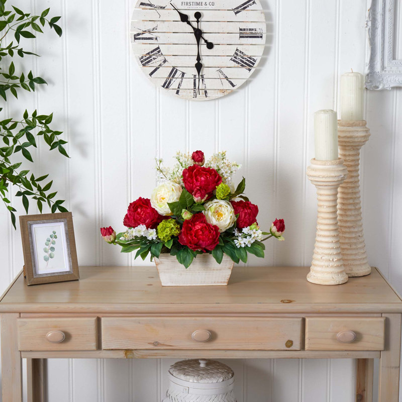 Arrangement floral mixte en pot
