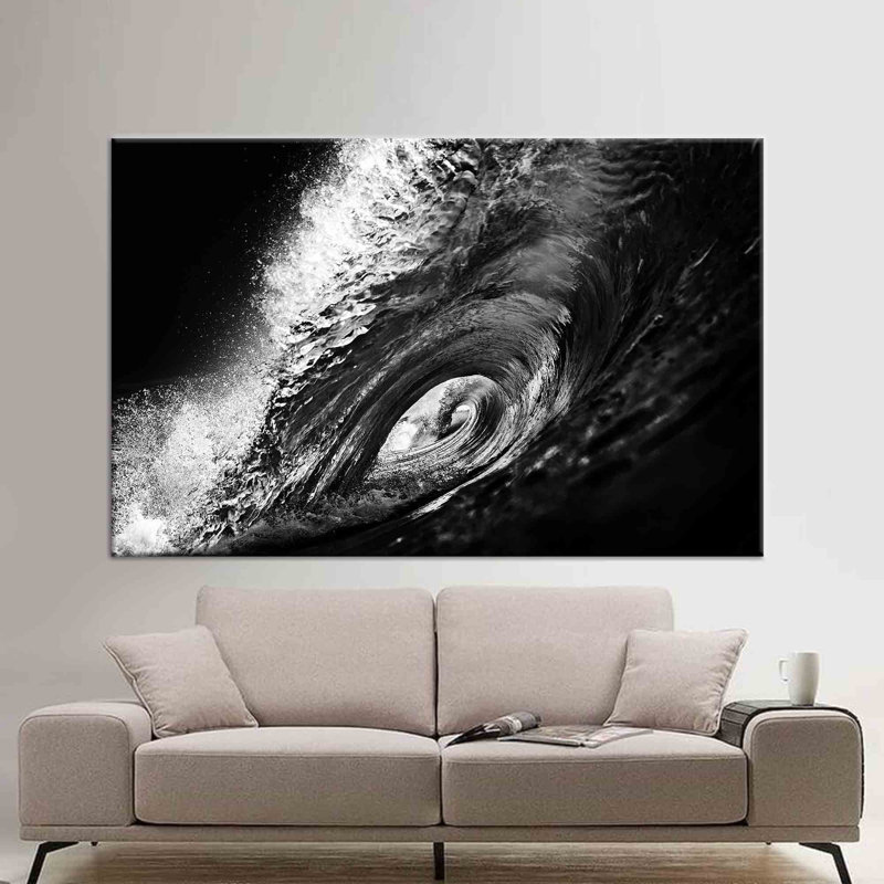 Stunning Surf Art Printed on Canvas Featuring Captivating Wave Landscape Ideal for Enhancing the Aesthetic Appeal of Your Wall Decor