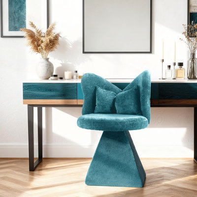 Fauteuil de coiffeuse pivotant avec dossier papillon