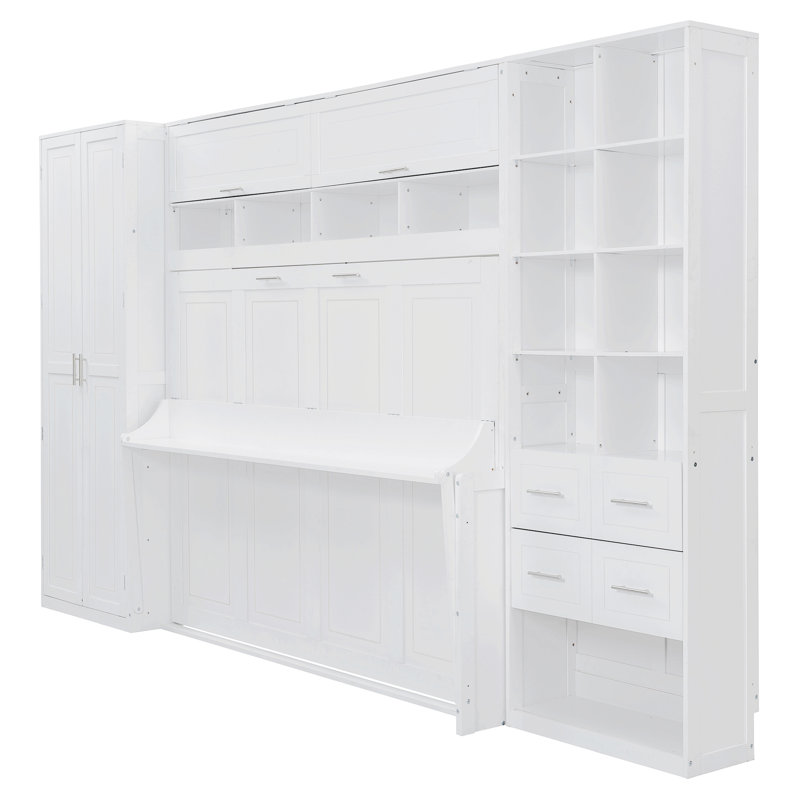 Lit escamotable, lit escamotable avec placard, tiroirs et tablettes