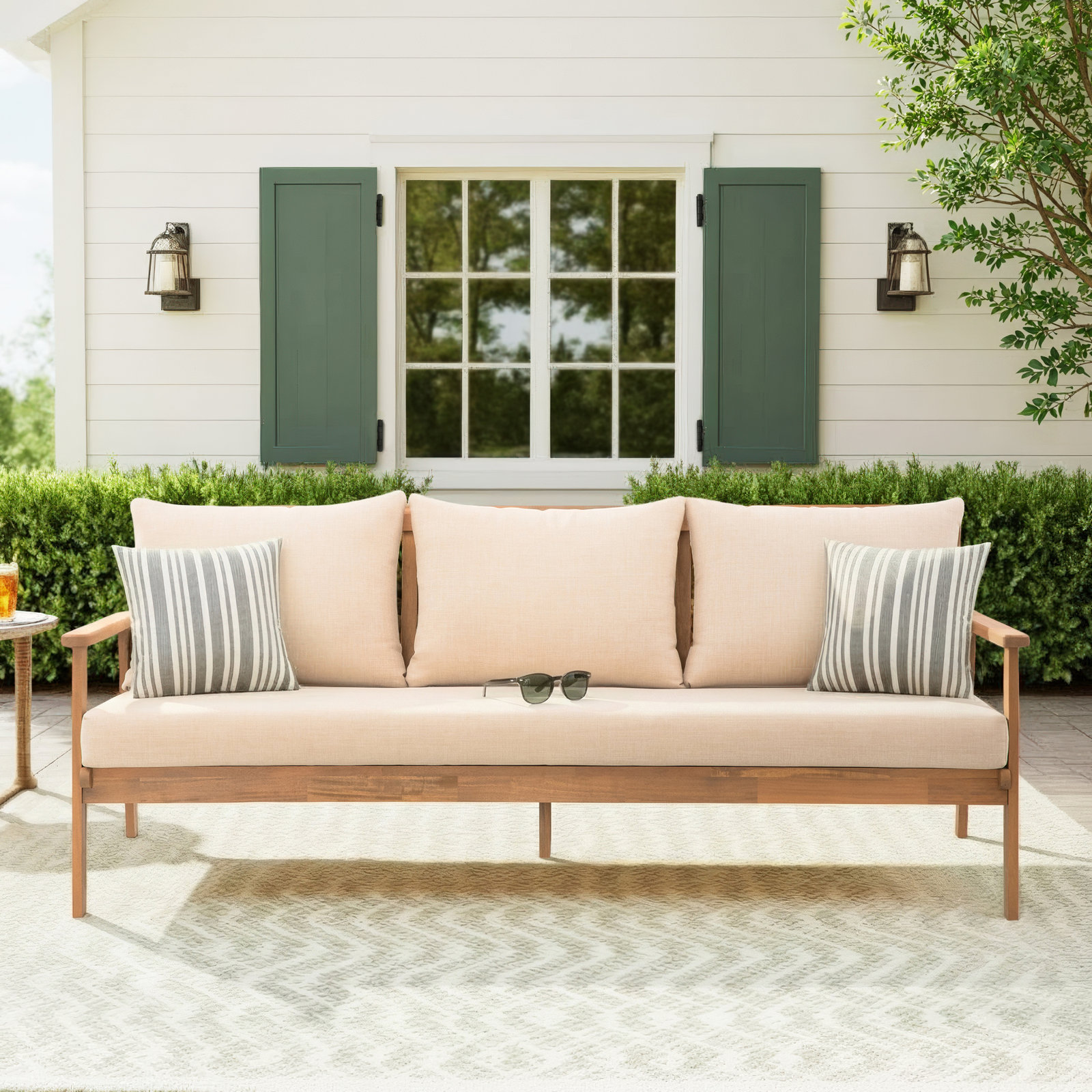 Weslyn 3 Seater Patio Sofa With Cushion