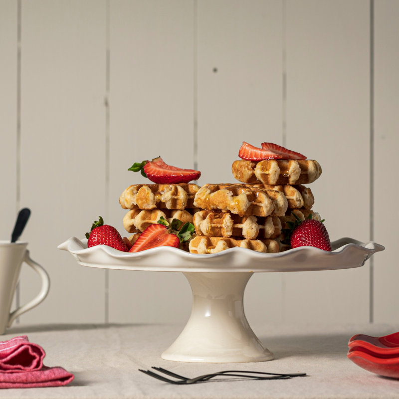 Cook & Host Stoneware Cake Stand, White