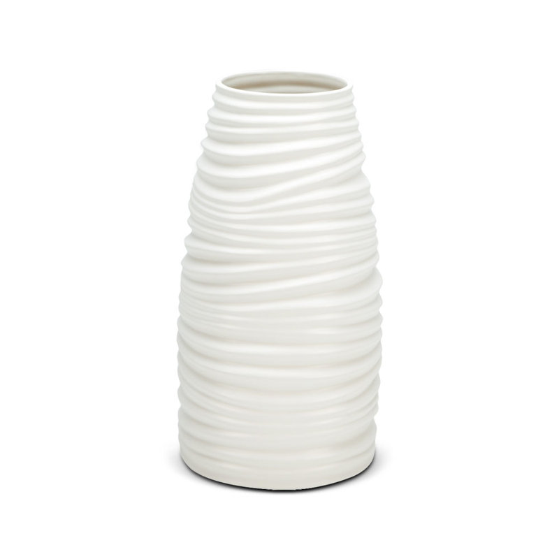 Vase de plancher en céramique, Petit (H 12,75 po x l 6,5 po x P 6,5 po), Blanc