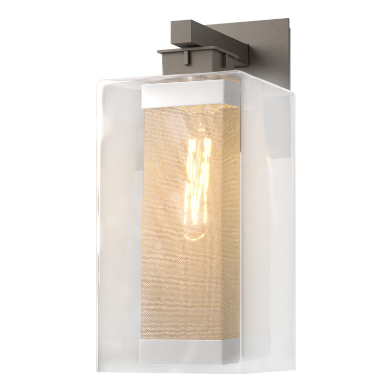 Polaris Outdoor Armed Sconce, 16.4" H x 6.4" W x 9.1" D, Coastal Dark Smoke, Coastal Silver