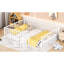 Cadre de lit blanc en métal avec clôture et porte pour grand lit enchanteur-2112076346-2112076349