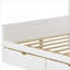 Lit de jour en L pleine grandeur en bois blanc Crisp avec bureau intégré, rangement et bibliothèque