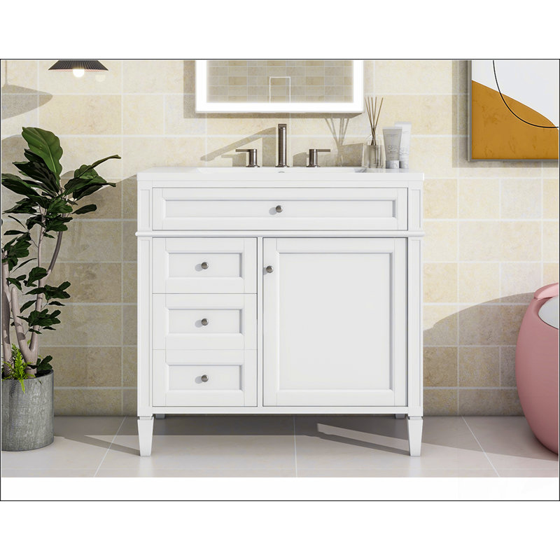 Meuble-lavabo moderne 36 po avec lavabo supérieur