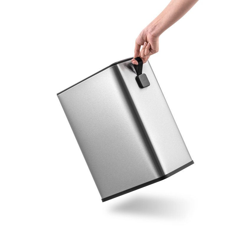 Slim Silver Stainless Steel Pedal Trash Can 2.6 Gallons