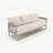 3-Seater Aluminum Patio Conversation Sofa with Thick Cushions and Wood-Grain Finish, Beige